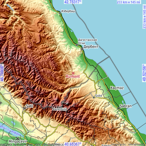 Topographic map of Kurkent