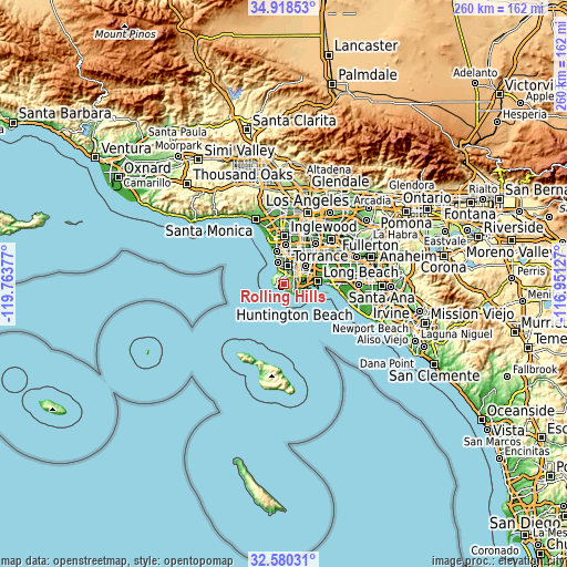 Topographic map of Rolling Hills