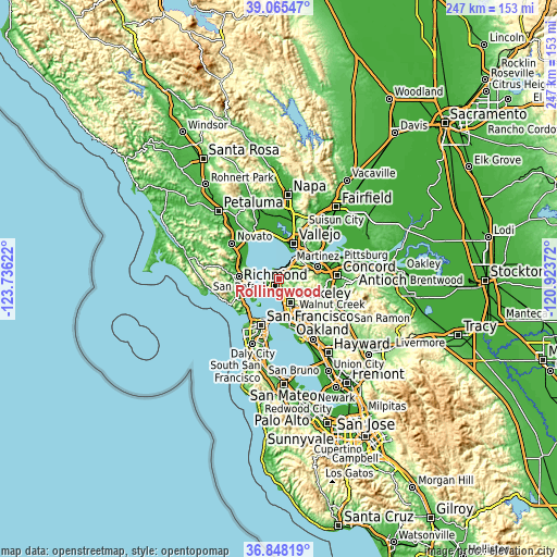 Topographic map of Rollingwood