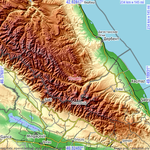 Topographic map of Kurakh