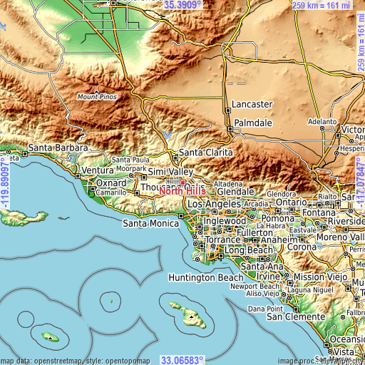 Topographic map of North Hills