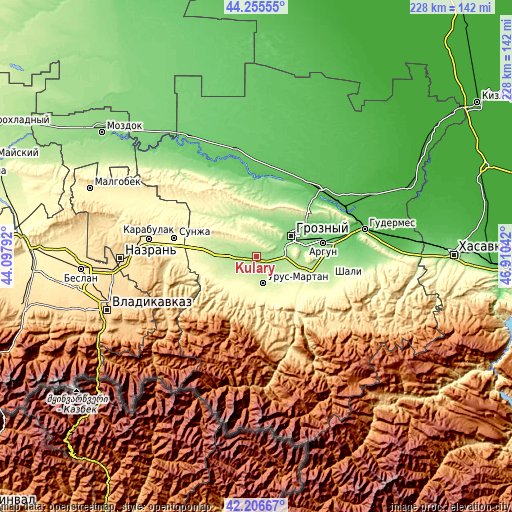 Topographic map of Kulary