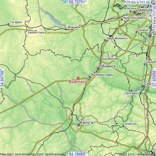 Topographic map of Kudinovo