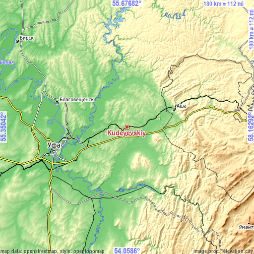 Topographic map of Kudeyevskiy