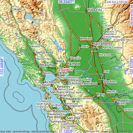 Topographic map of Suisun