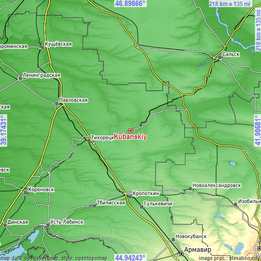 Topographic map of Kubanskiy