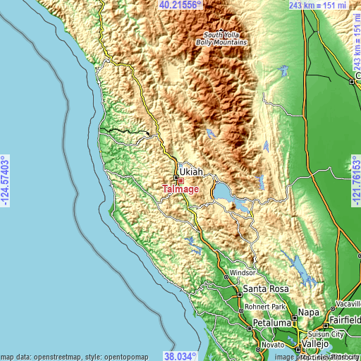 Topographic map of Talmage