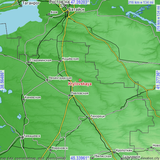 Topographic map of Krylovskaya