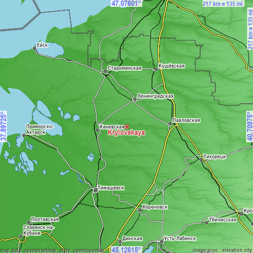 Topographic map of Krylovskaya