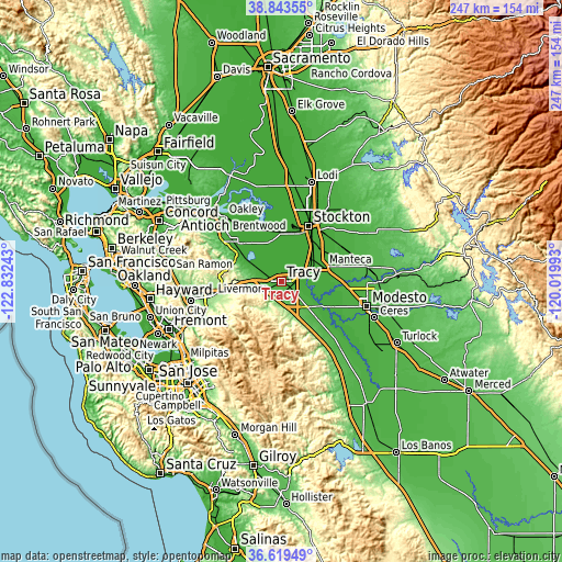 Topographic map of Tracy