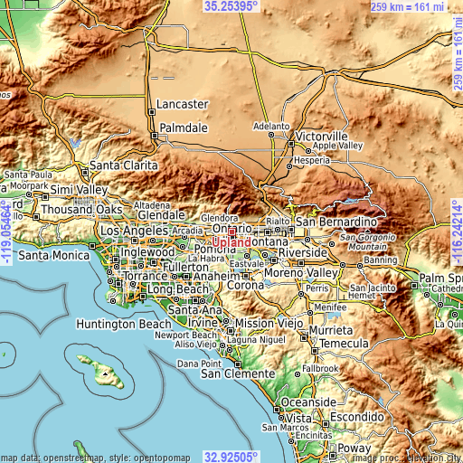 Topographic map of Upland