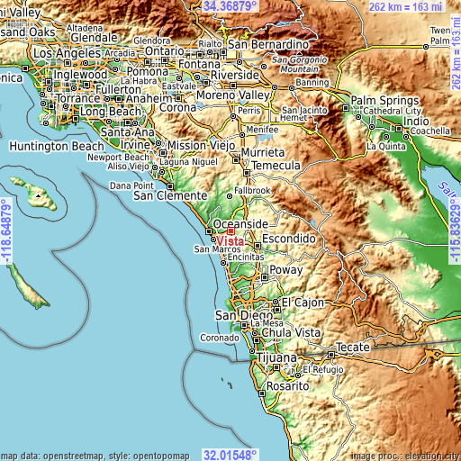 Topographic map of Vista
