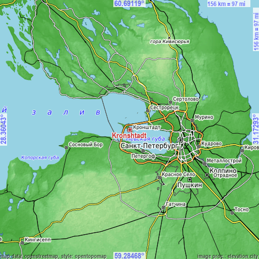 Topographic map of Kronshtadt