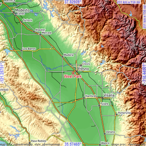 Topographic map of West Park