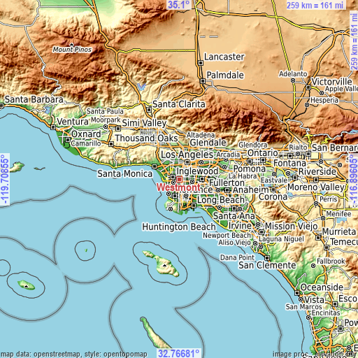 Topographic map of Westmont