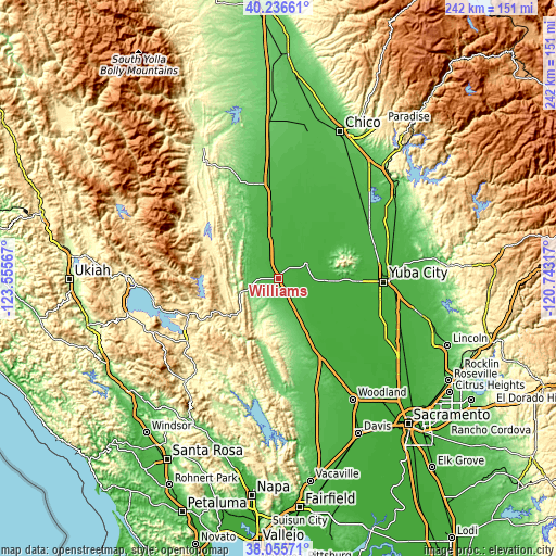 Topographic map of Williams