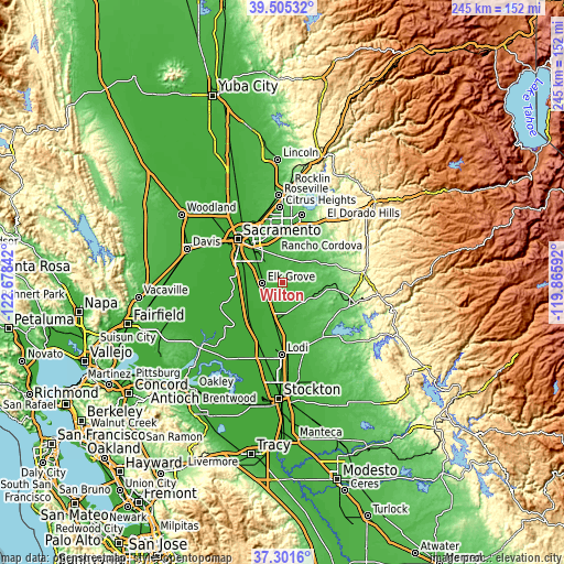 Topographic map of Wilton