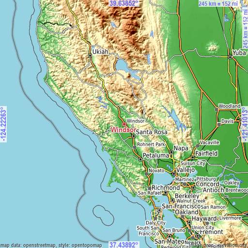 Topographic map of Windsor