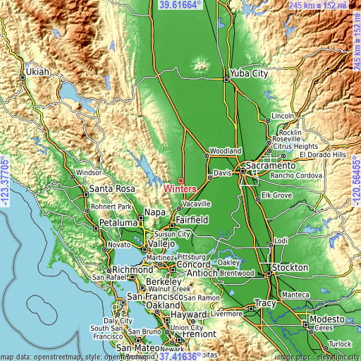 Topographic map of Winters