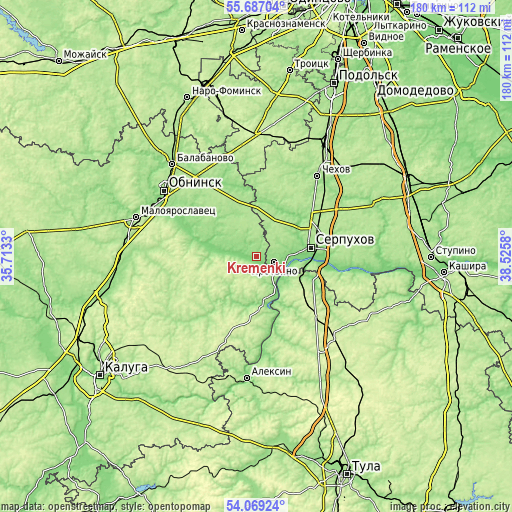 Topographic map of Kremenki