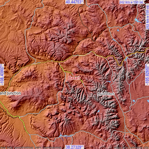 Topographic map of Basalt