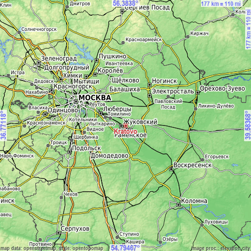 Topographic map of Kratovo