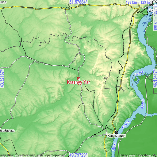 Topographic map of Krasnyy Yar