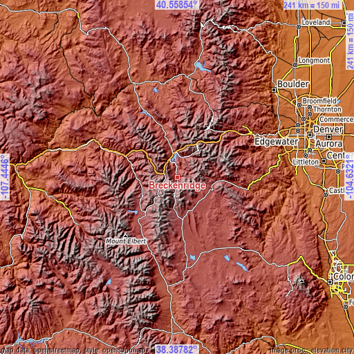 Topographic map of Breckenridge