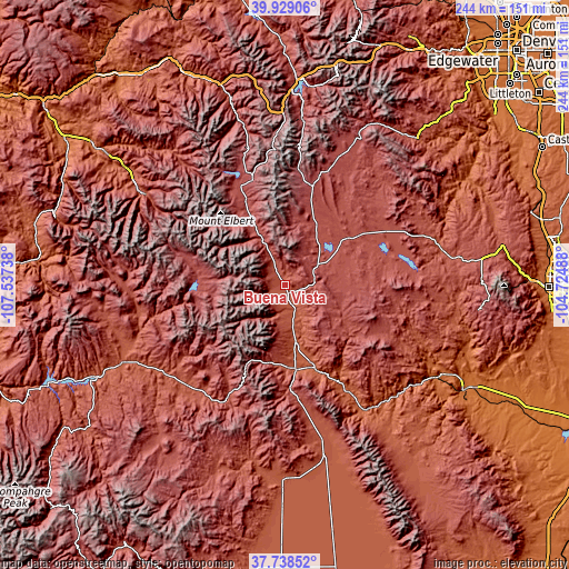 Topographic map of Buena Vista