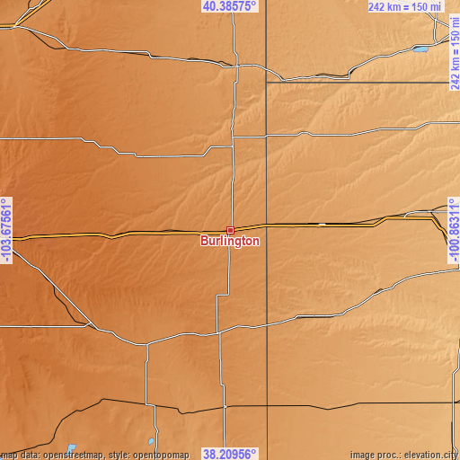 Topographic map of Burlington