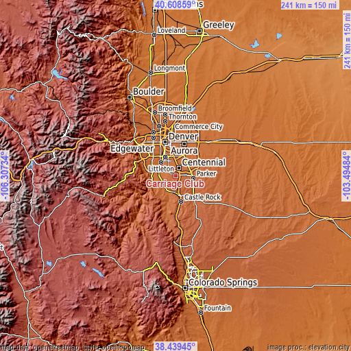 Topographic map of Carriage Club