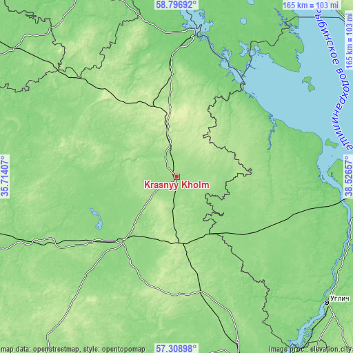 Topographic map of Krasnyy Kholm