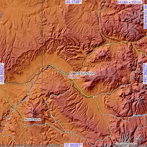 Topographic map of Clifton