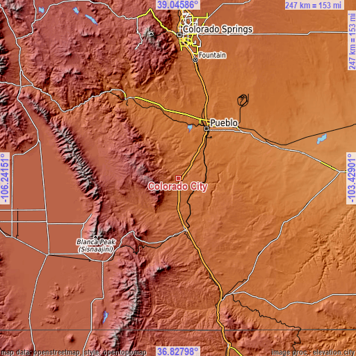 Topographic map of Colorado City