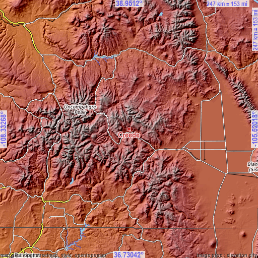 Topographic map of Creede