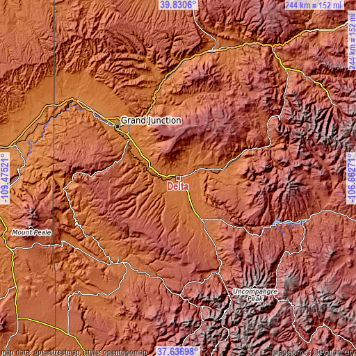 Topographic map of Delta