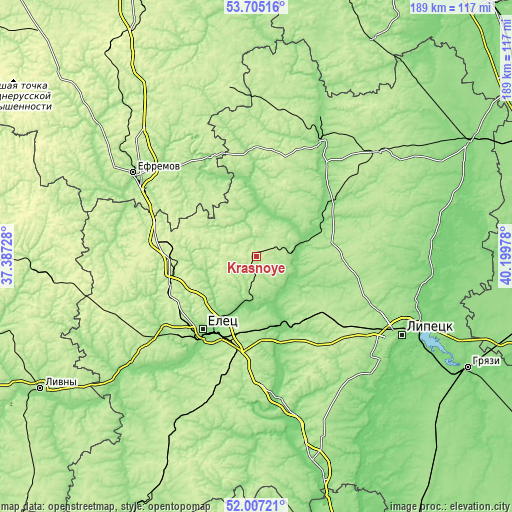 Topographic map of Krasnoye