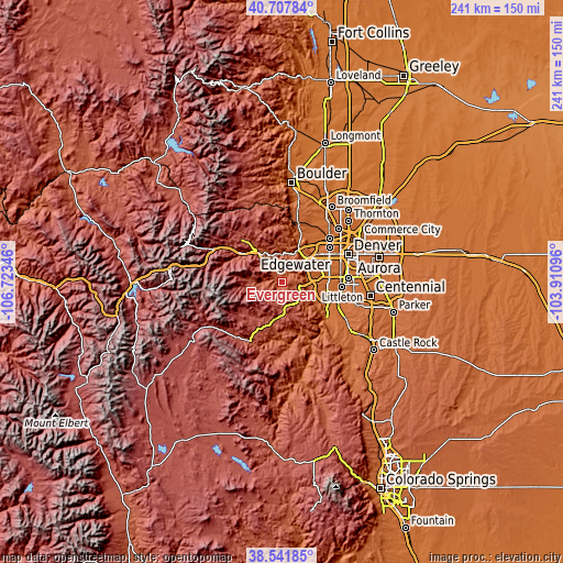 Topographic map of Evergreen