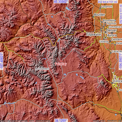 Topographic map of Fairplay