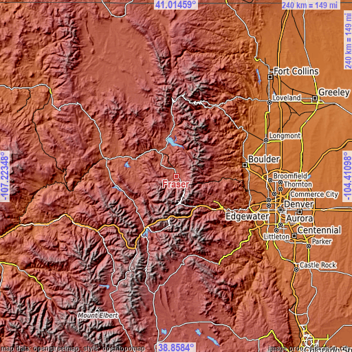 Topographic map of Fraser