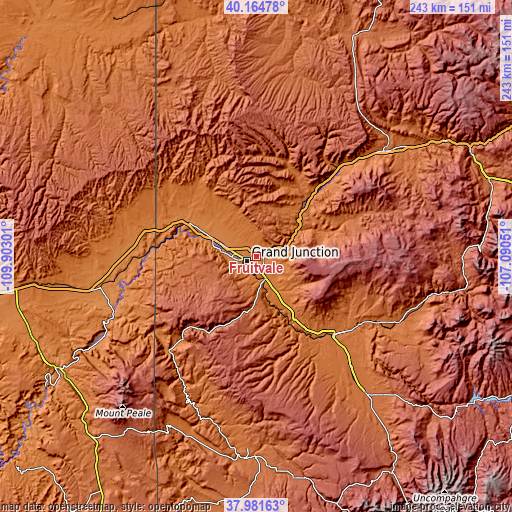 Topographic map of Fruitvale