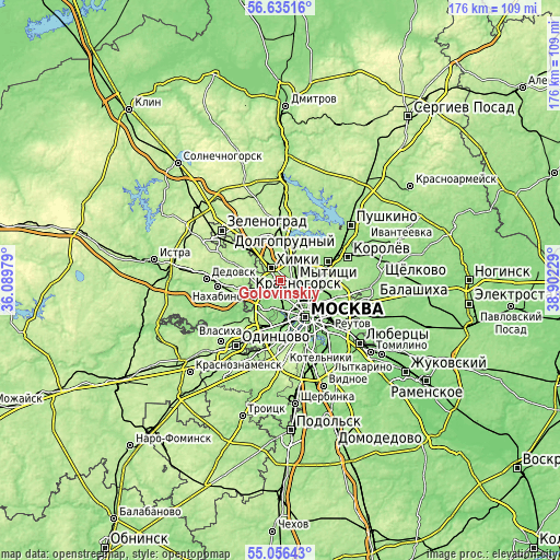Topographic map of Golovinskiy