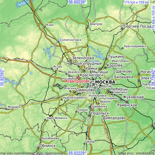 Topographic map of Krasnogorsk