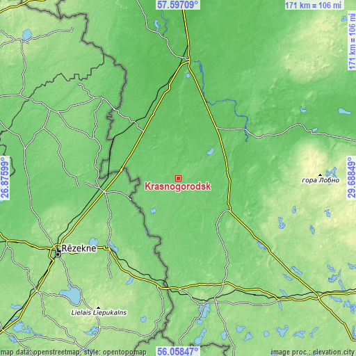 Topographic map of Krasnogorodsk