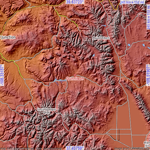 Gunnison elevation