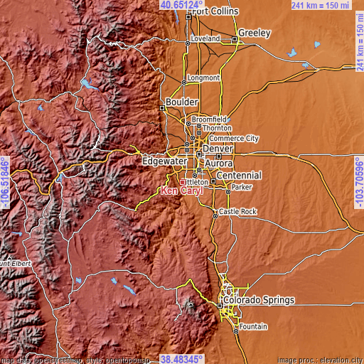 Topographic map of Ken Caryl