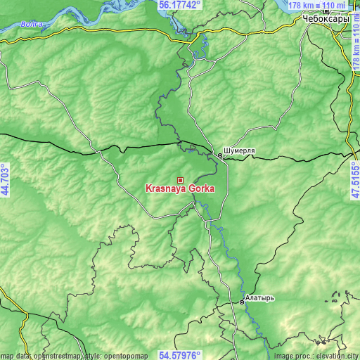 Topographic map of Krasnaya Gorka