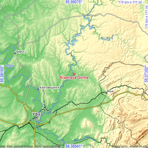 Topographic map of Krasnaya Gorka