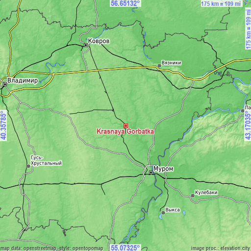 Topographic map of Krasnaya Gorbatka