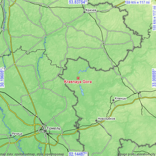 Topographic map of Krasnaya Gora